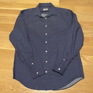 Frank & Oak Blue Hatch Button-Down Shirt